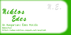 miklos edes business card