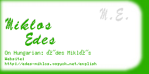 miklos edes business card